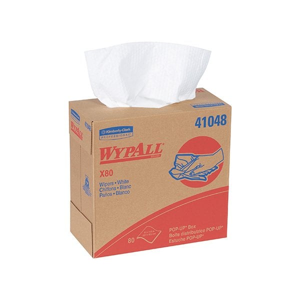 Bsc Preferred Kimberly Clark WypALL X80 9.1 x 16.8'' Heavy-Duty Wipers Dispenser Box, 80-count, 5PK BUY00487829 - main